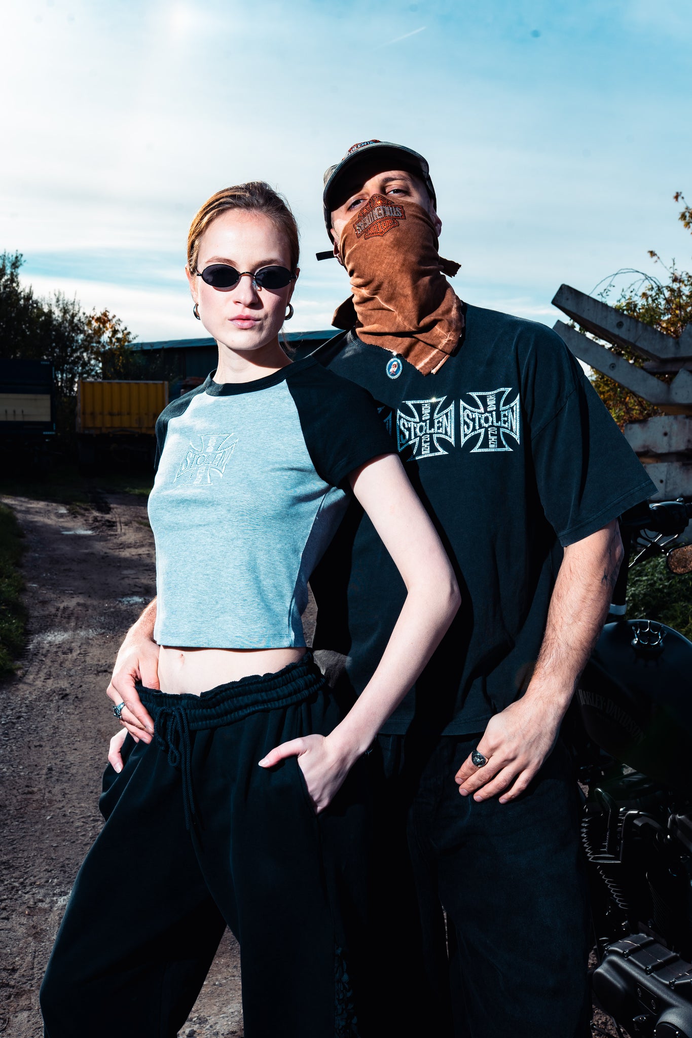 Westcoast Raglan Baby Tee Grey/Black