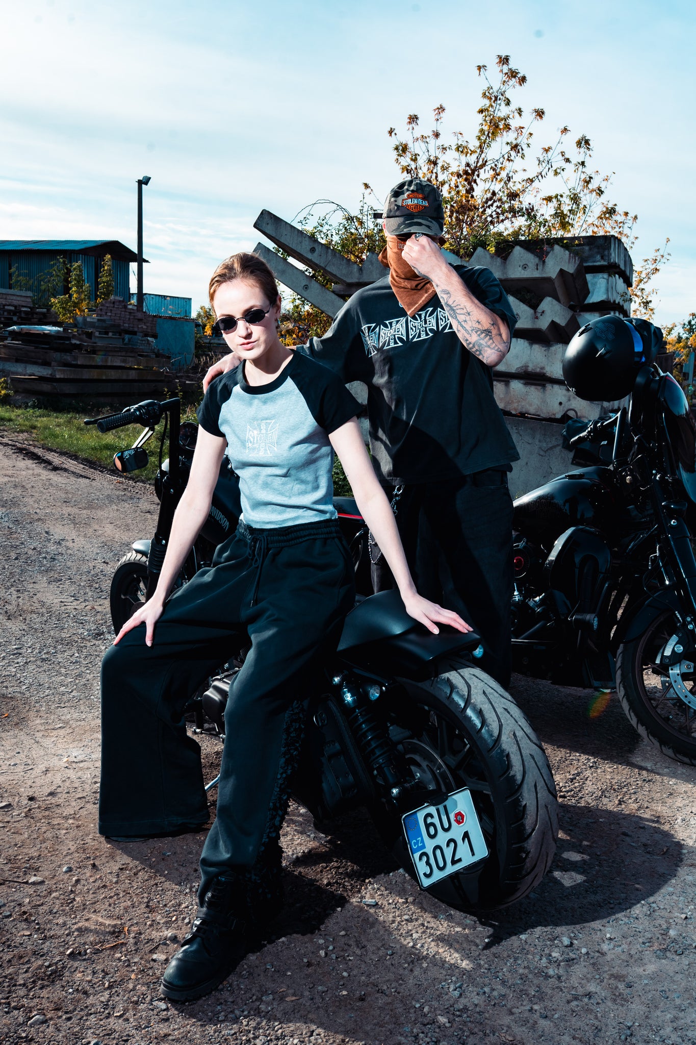 Westcoast Raglan Baby Tee Grey/Black