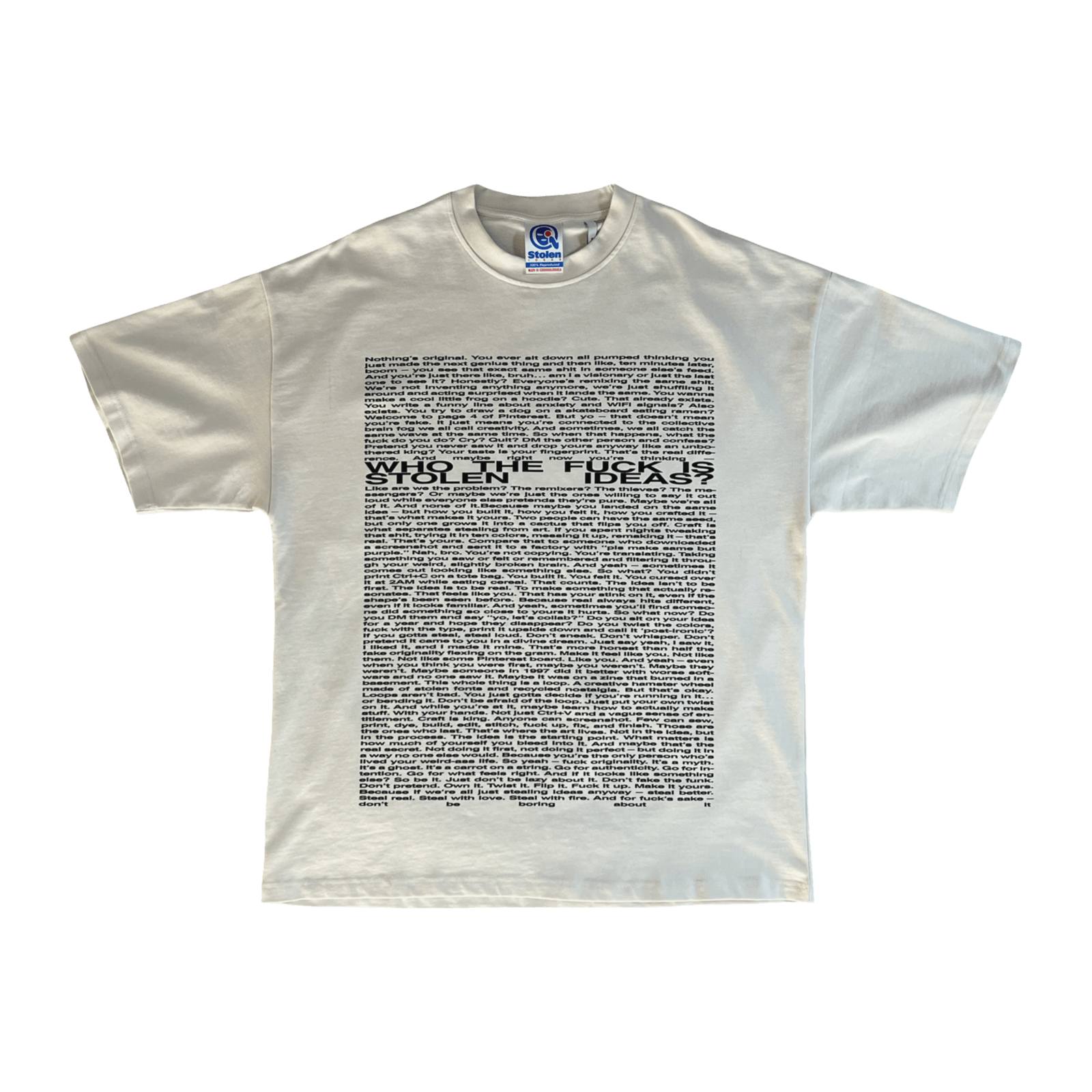 WHO IS STOLEN TEE WASHED WHITE
