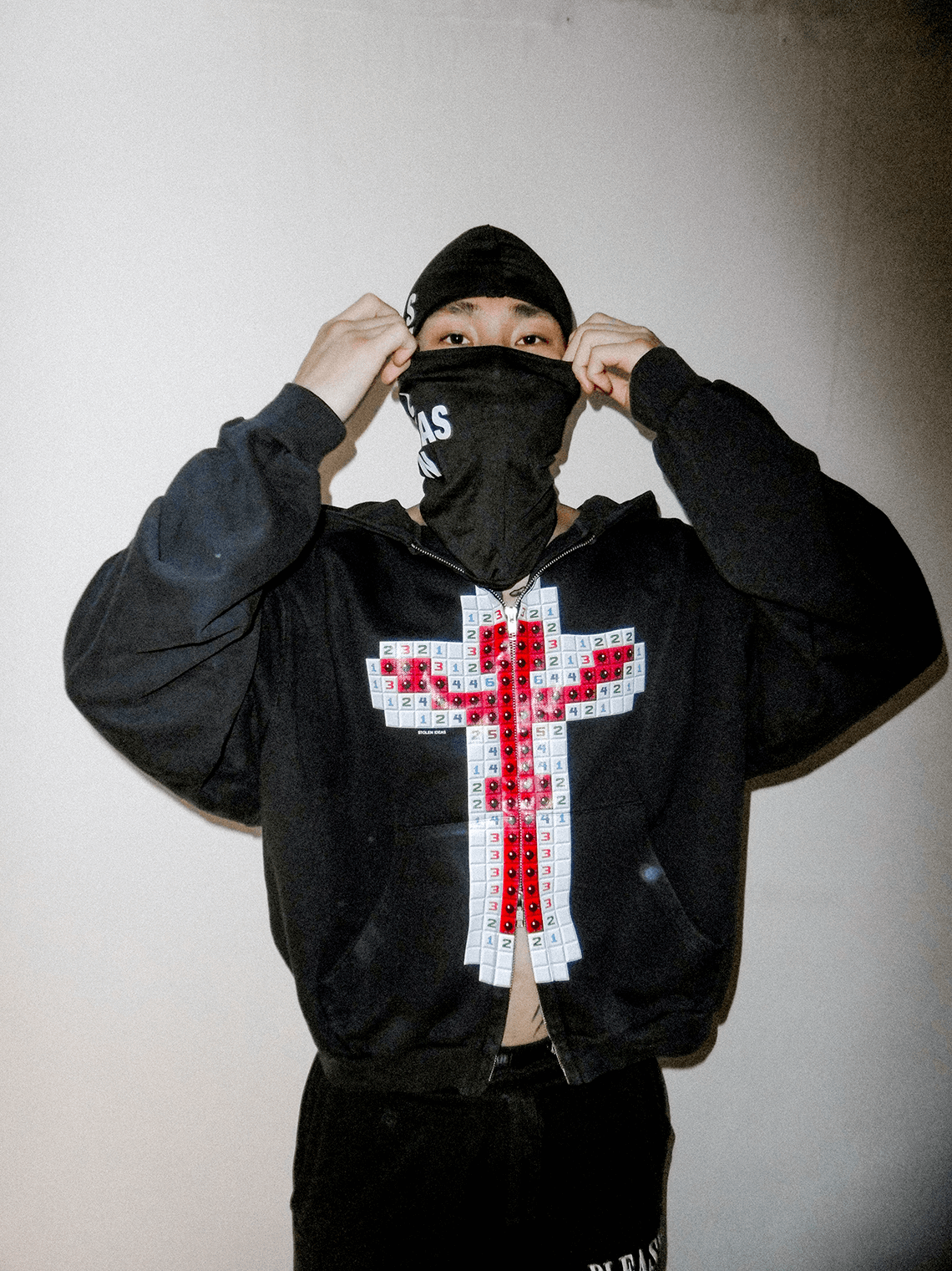 JESUS OVERSIZED ZIP HOODIE (WASHED BLACK)