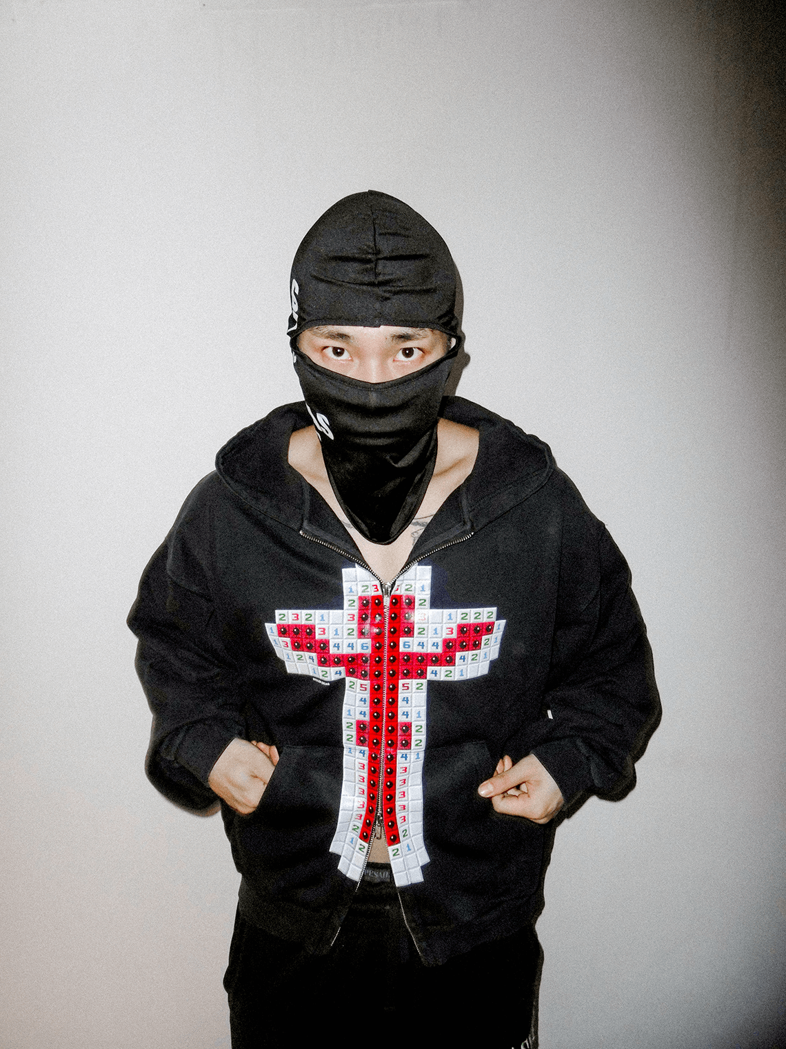 JESUS OVERSIZED ZIP HOODIE (WASHED BLACK)