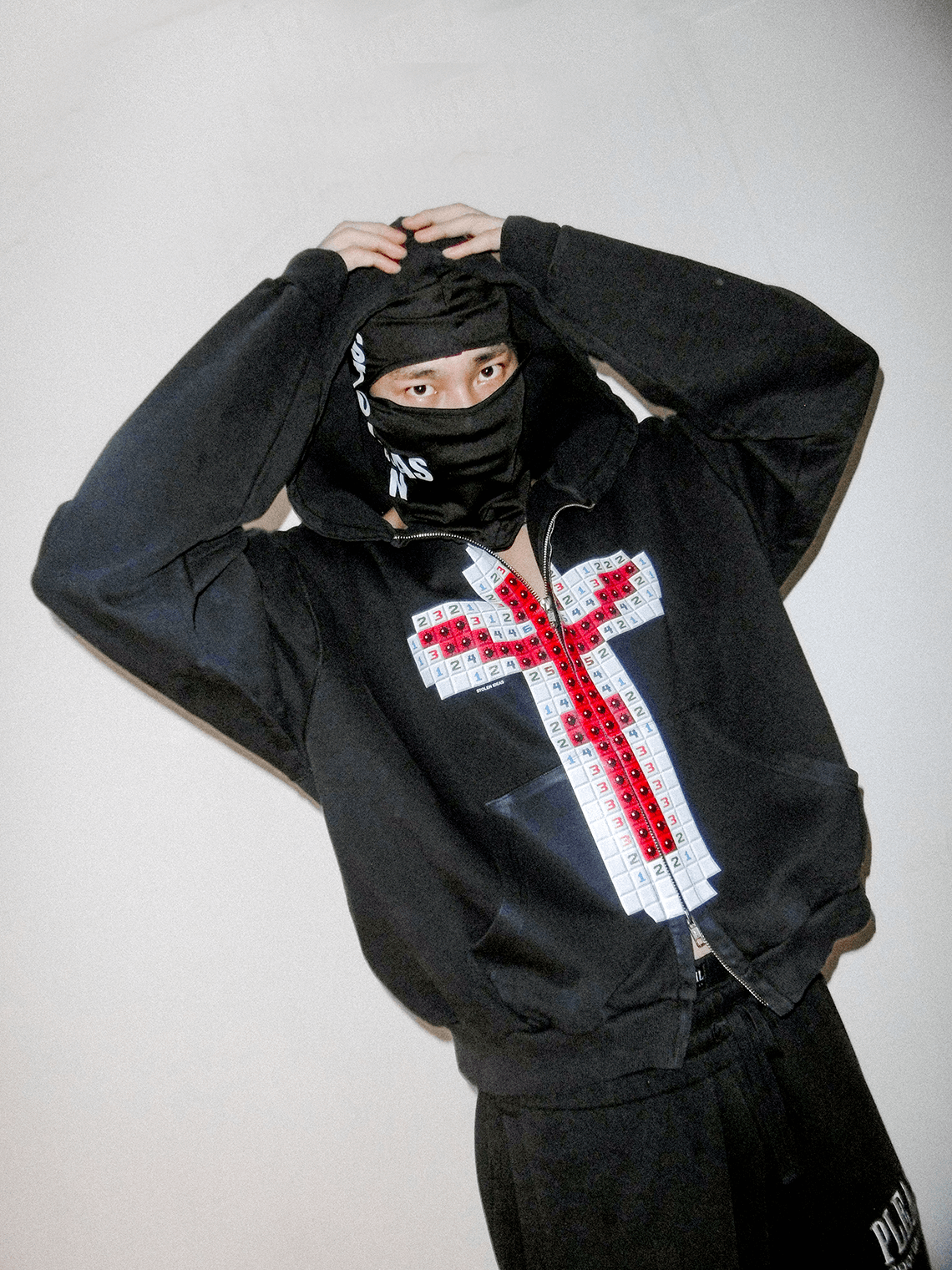 JESUS OVERSIZED ZIP HOODIE (WASHED BLACK)