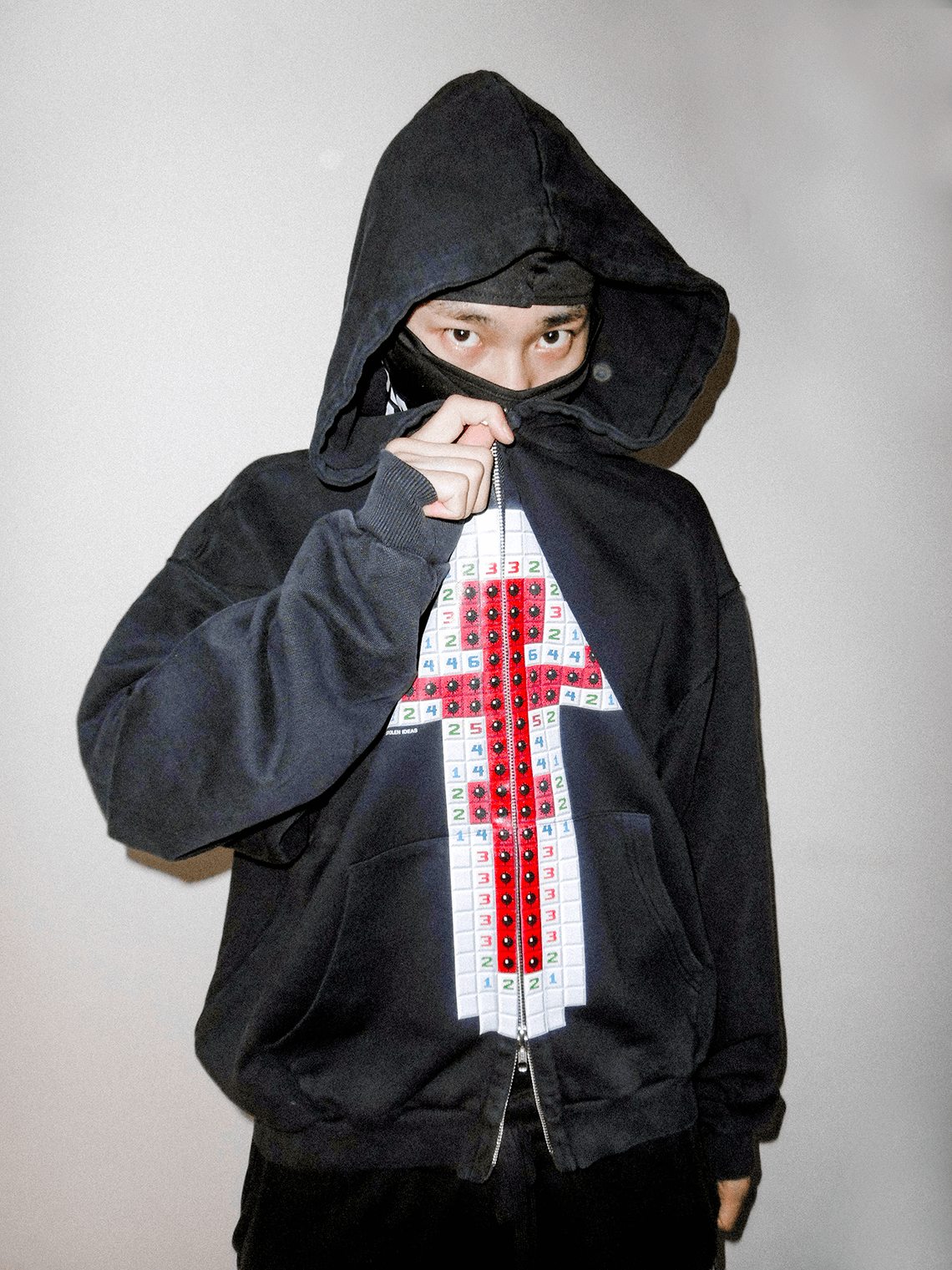 JESUS OVERSIZED ZIP HOODIE (WASHED BLACK)