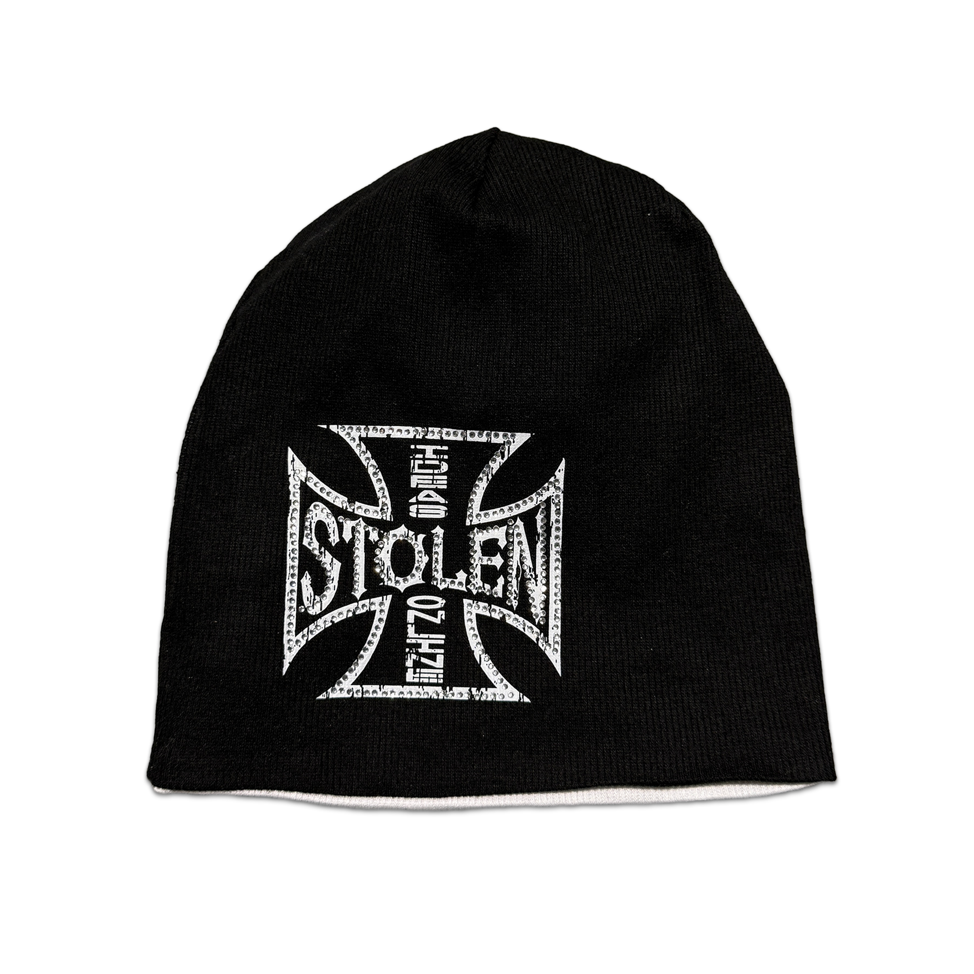 Moto Reversible Beanie White/Black
