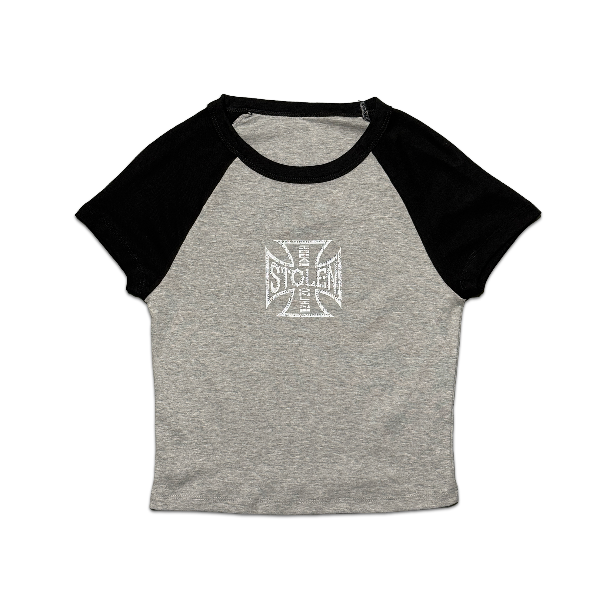 Westcoast Raglan Baby Tee Grey/Black